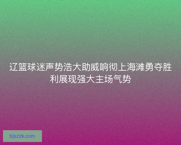 辽篮球迷声势浩大助威响彻上海滩勇夺胜利展现强大主场气势